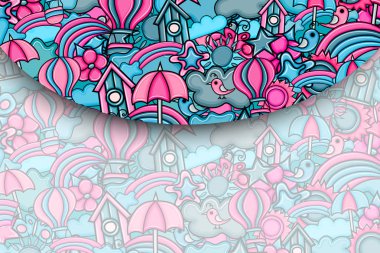 Yaz karikatür doodle arka plan tasarım