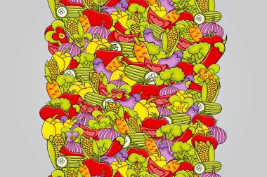 Sebze karikatür doodle arka plan tasarım.