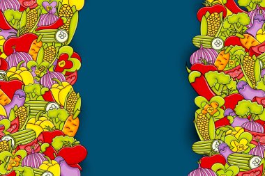 Sebze karikatür doodle arka plan tasarım.