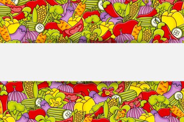 Sebze karikatür doodle arka plan tasarım.