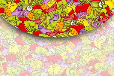 Sebze karikatür doodle arka plan tasarım.