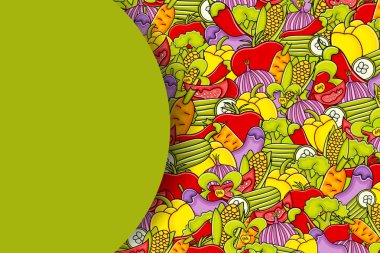 Sebze karikatür doodle arka plan tasarım.