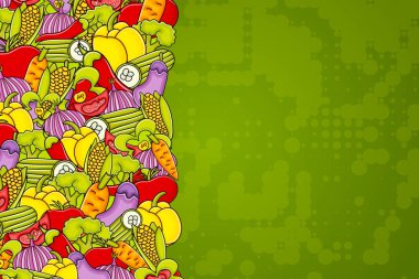 Sebze karikatür doodle arka plan tasarım.