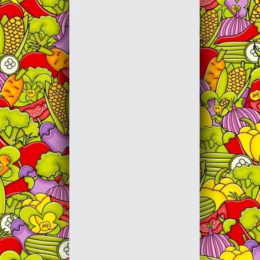 Sebze karikatür doodle arka plan tasarım.