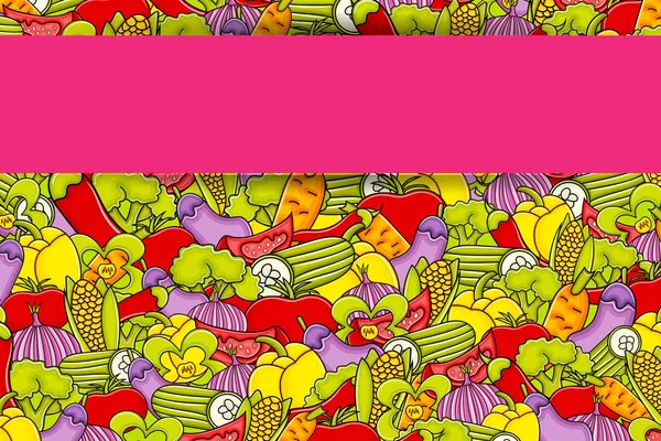 Sebze karikatür doodle arka plan tasarım.