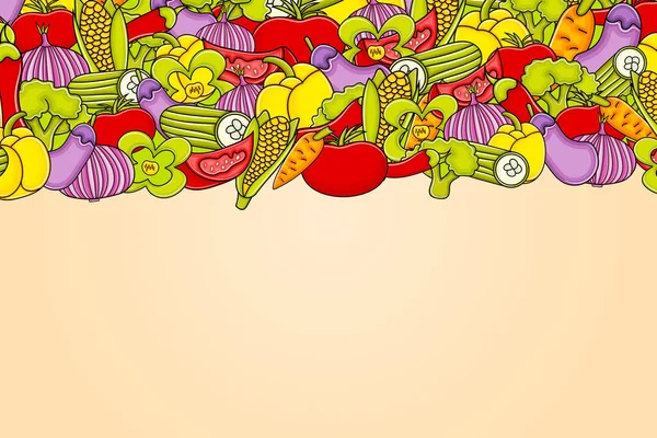 Sebze karikatür doodle arka plan tasarım.