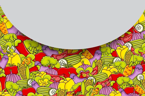 Sebze karikatür doodle arka plan tasarım.