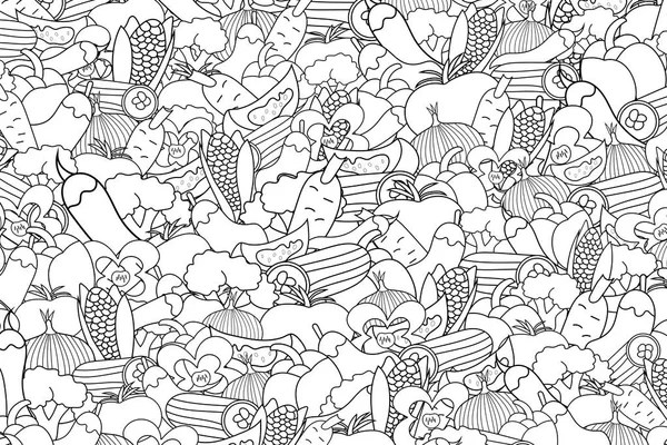 Sebze karikatür doodle arka plan tasarım.