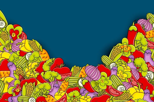 Sebze karikatür doodle arka plan tasarım.