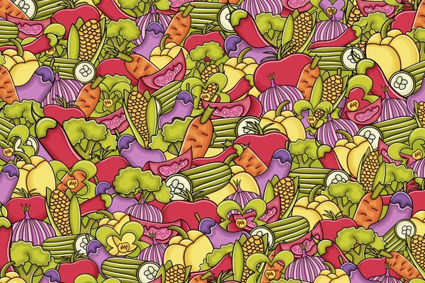 Sebze karikatür doodle arka plan tasarım.