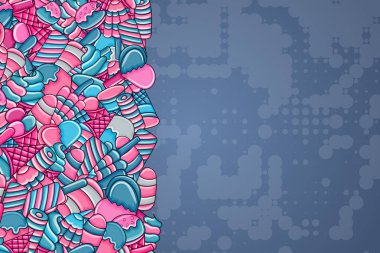 Dondurma karikatür doodle arka plan tasarım.