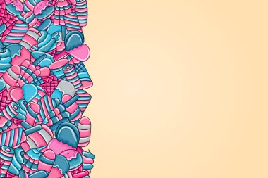 Dondurma karikatür doodle arka plan tasarım.