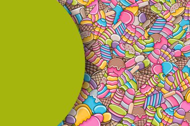 Dondurma karikatür doodle arka plan tasarım.