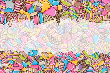 Dondurma karikatür doodle arka plan tasarım.