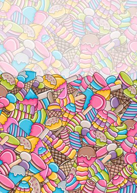 Dondurma karikatür doodle arka plan tasarım.