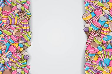 Dondurma karikatür doodle arka plan tasarım.