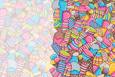 Dondurma karikatür doodle arka plan tasarım.