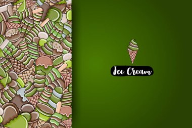 Dondurma karikatür doodle arka plan tasarım.