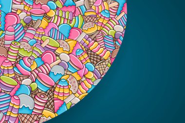 Dondurma karikatür doodle arka plan tasarım.