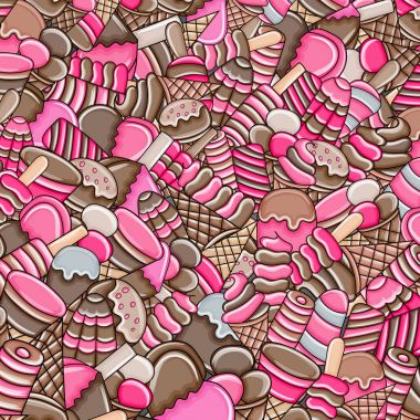 Dondurma karikatür doodle arka plan tasarım.