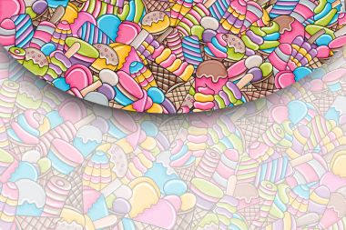 Dondurma karikatür doodle arka plan tasarım.