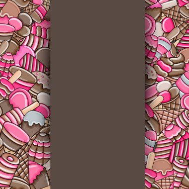 Dondurma karikatür doodle arka plan tasarım.