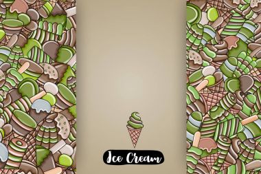 Dondurma karikatür doodle arka plan tasarım.
