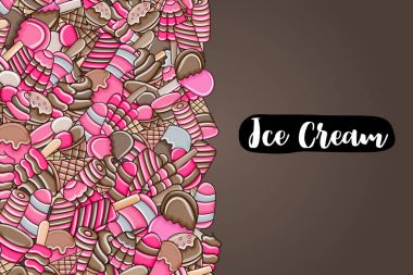 Dondurma karikatür doodle arka plan tasarım.