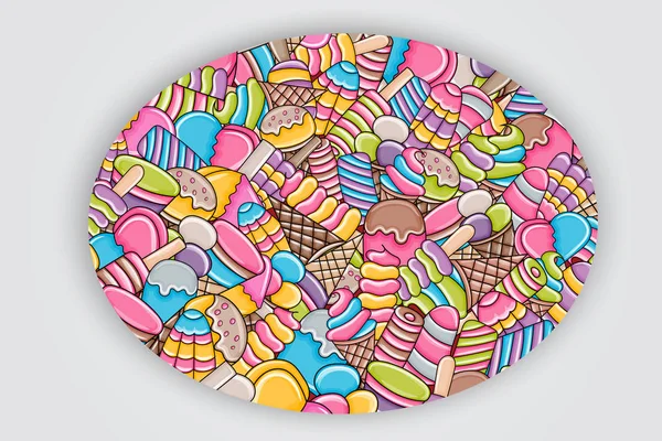 Dondurma karikatür doodle arka plan tasarım.