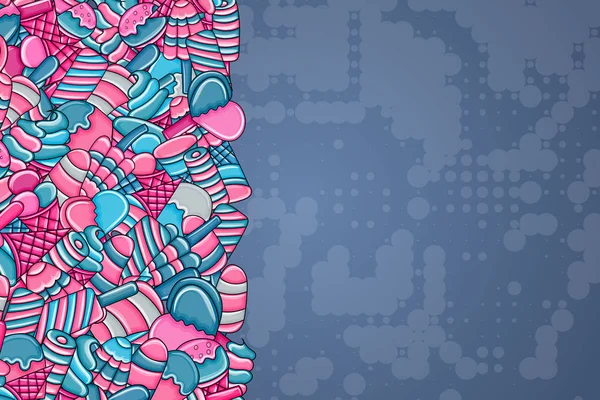 Dondurma karikatür doodle arka plan tasarım.