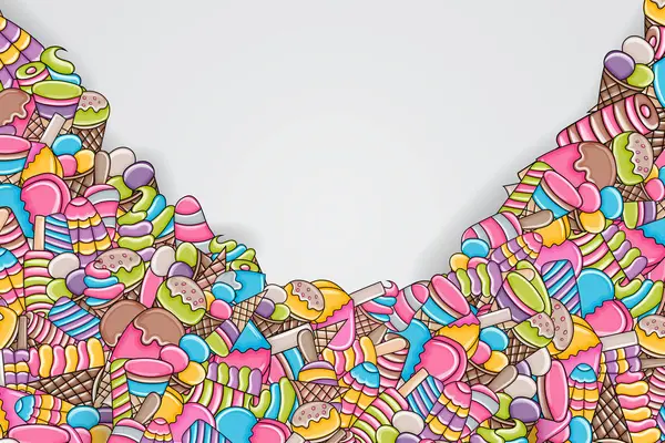 Dondurma karikatür doodle arka plan tasarım.