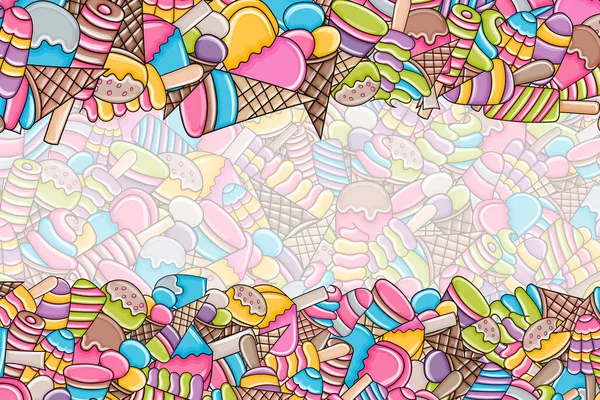 Dondurma karikatür doodle arka plan tasarım.