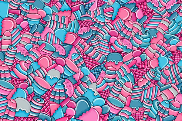 Dondurma karikatür doodle arka plan tasarım.