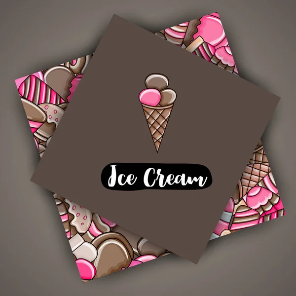 Dondurma karikatür doodle arka plan tasarım.
