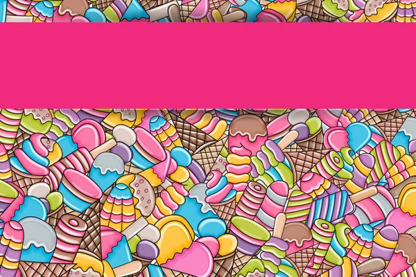 Dondurma karikatür doodle arka plan tasarım.