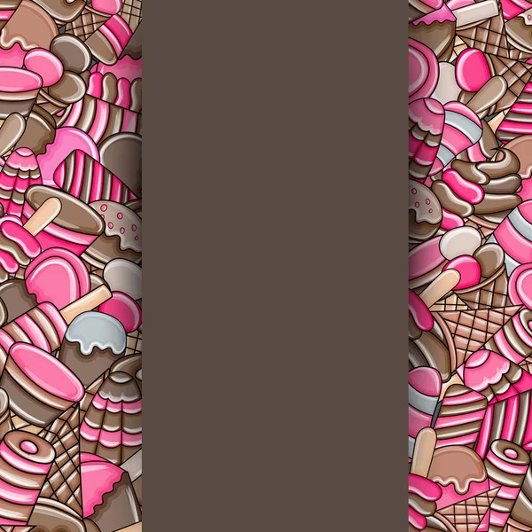 Dondurma karikatür doodle arka plan tasarım.