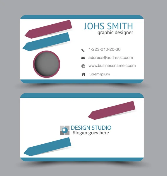 Business card design set template for company corporate style.