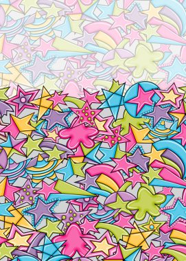 Yıldız karikatür doodle tasarlamak zemin. Şirin arka plan kavramı