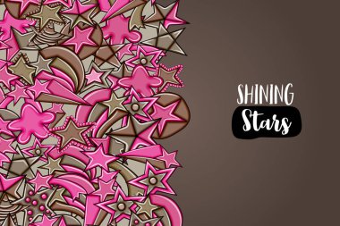 Yıldız karikatür doodle tasarlamak zemin. Şirin arka plan kavramı