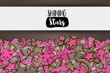 Yıldız karikatür doodle tasarlamak zemin. Şirin arka plan kavramı