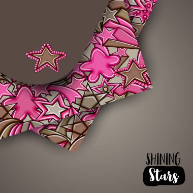 Yıldız karikatür doodle tasarlamak zemin. Şirin arka plan kavramı