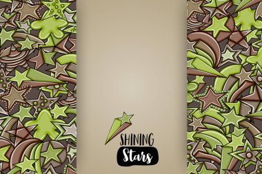 Yıldız karikatür doodle tasarlamak zemin. Şirin arka plan kavramı