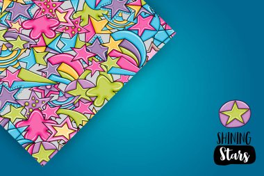 Yıldız karikatür doodle tasarlamak zemin. Şirin arka plan kavramı