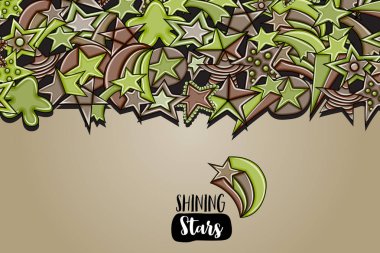 Yıldız karikatür doodle tasarlamak zemin. Şirin arka plan kavramı