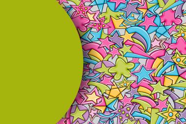 Yıldız karikatür doodle tasarlamak zemin. Şirin arka plan kavramı fo