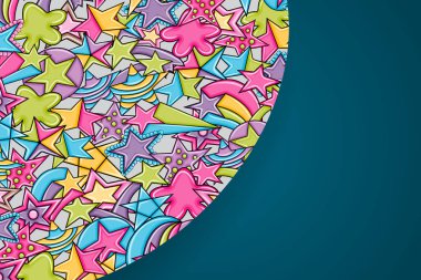 Yıldız karikatür doodle tasarlamak zemin. Şirin arka plan kavramı fo