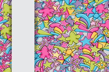 Yıldız karikatür doodle tasarlamak zemin. Şirin arka plan kavramı fo