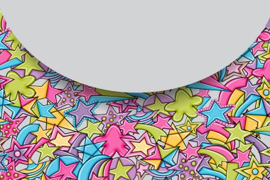 Yıldız karikatür doodle tasarlamak zemin. Şirin arka plan kavramı fo