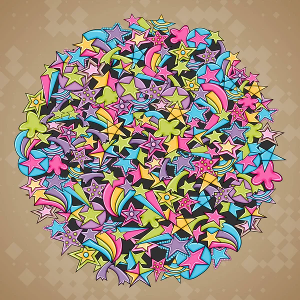 Yıldız karikatür doodle tasarlamak zemin. Şirin arka plan kavramı fo