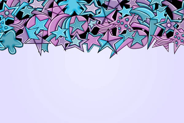 Yıldız karikatür doodle tasarlamak zemin. Şirin arka plan kavramı fo